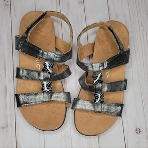 Vionic Silver Amber Velcro Strap Sandals